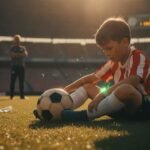 Joven futbolista bajo la presión extrema de un padre desde la grada