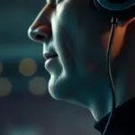 Por qué nunca se escucha el audio real de la sala VAR: monitor del árbitro con oreja del árbitro en primer plano
